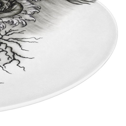 Planche À Découper Chine Dragon, noir et blanc Design en Tattoostyl (Coin)