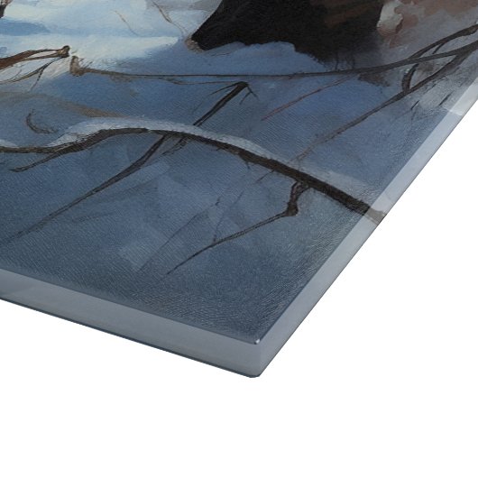 Planche À Découper Chinois Crested Laisser Il Neige Noël (Coin)