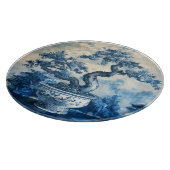 Planche À Découper Chinoiserie Design en porcelaine bleue et blanche (Coin)
