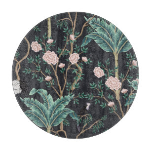 Planche À Découper Chinoiserie Oiseaux exotiques : Mur de bananier Vi