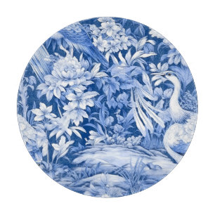 Planche À Découper Chinoserie bleu et blanc Série Design 8