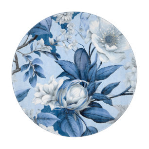 Planche À Découper Chinoserie Bleue et Blanche Série Design 3