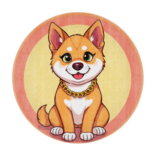 Planche À Découper Chiot de dessin animé adorable (Devant)