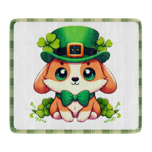 Planche À Découper Chiot de la Saint-Patricks (Devant)