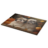 Planche À Découper Chiot Lhasa Apso Délice d'Automne Citrouille  (Coin)