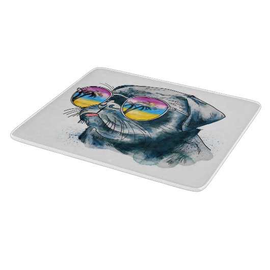 Planche À Découper Chiot tropical d'aquarelle (Coin)