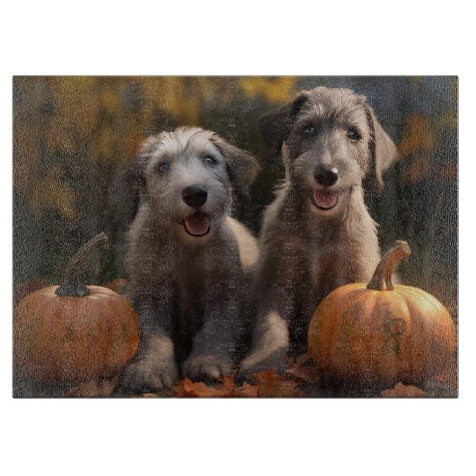 Planche À Découper Chiots Lévrier d'Automne Délice Citrouille (Devant)