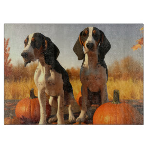 Planche À Découper Chiots Treeing Walker Coonhound Citrouille d'Autom