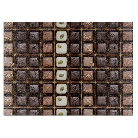 Planche À Découper Chocolat de luxe fait main dans une boîte (Devant)