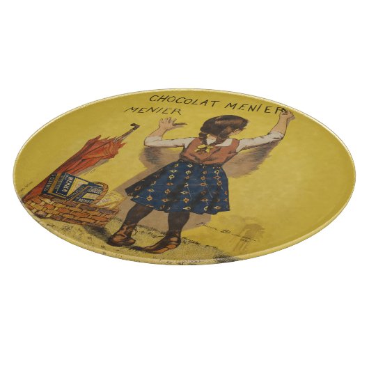 Planche À Découper Chocolat Menier Petite fille Mur écriture (Coin)