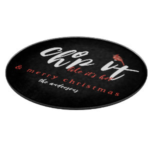 Planche À Découper Chop it Like it's Hot Merry Christmas Black Round