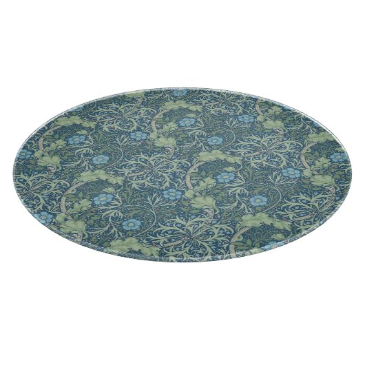 PLANCHE À DÉCOUPER CHOPPING EN VERRE : WILLIAM MORRIS : ALGUES (Coin)