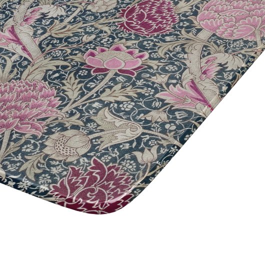 PLANCHE À DÉCOUPER CHOPPING EN VERRE : WILLIAM MORRIS : CRAY (Coin)