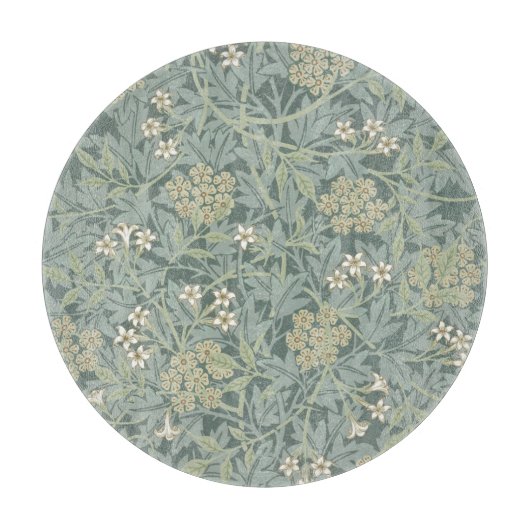 PLANCHE À DÉCOUPER CHOPPING EN VERRE : WILLIAM MORRIS : JASMINE (Devant)