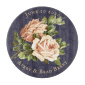 Planche À Découper Chou Rose Shabby Chic Navy Bleu (Devant)