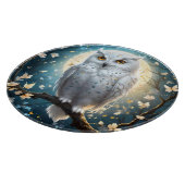 Planche À Découper Chouette À Neige Et Lune Avec Étincelle, (Coin)