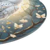 Planche À Découper Chouette À Neige Et Lune Avec Étincelle, (Coin)