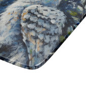 Planche À Découper Chouette blanche sur branche dans la peinture lune (Coin)