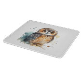 Planche À Découper Chouette d'aquarelle mignonne (Coin)