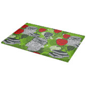 Planche À Découper Chouette en roses rouges (Coin)