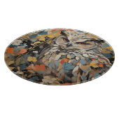 Planche À Découper Chouette et fleurs en peinture printanière (Coin)