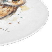 Planche À Découper Chouette mignonne en aquarelle, personnalisable (Coin)