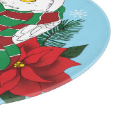 Planche À Découper Chouette neigeuse Poinsettias rouges Noël (Coin)