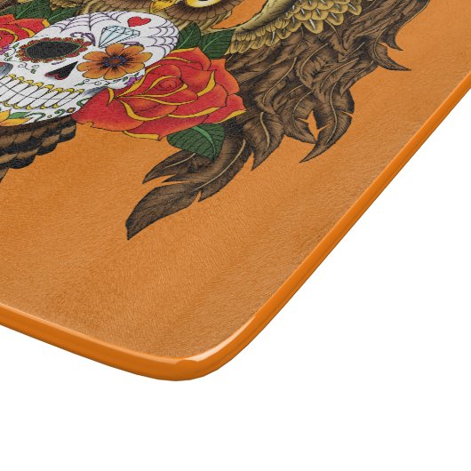 Planche À Découper Chouette Rose crâne sucre (Coin)