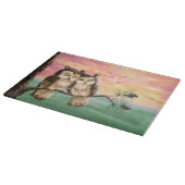 Planche À Découper Chouettes couple amour coucher de soleil mignon (Coin)