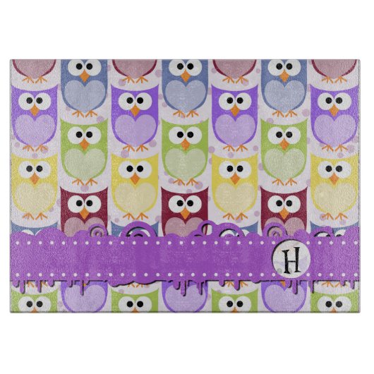 Planche À Découper Chouettes mignonnes, Chouette Motif, Chouettes col (Devant)
