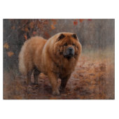 Planche À Découper Chow Chow à l'automne Feuilles automne Inspire (Devant)