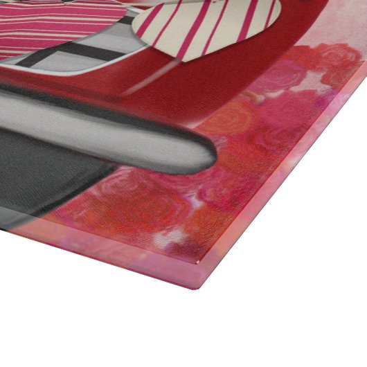 Planche À Découper Chow Chow Chien voiture avec les coeurs Valentine' (Coin)