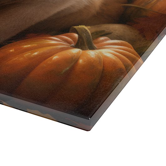 Planche À Découper Chow Chow Chiot Automne Citrouille de plaisir (Coin)