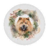 Planche À Découper chow chow Christmas Wreath Festive Pup (Devant)