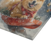 Planche À Découper Chow Chow Dog in Sledge Let's neige Christmas (Coin)