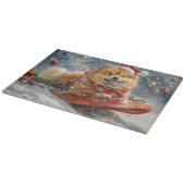 Planche À Découper Chow Chow Dog in Sledge Let's neige Christmas (Coin)