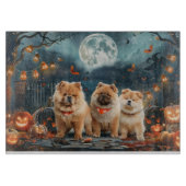 Planche À Découper Chow Chow Halloween Éffrayant (Devant)