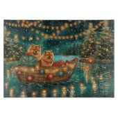 Planche À Découper Chow Chow Noël Festive Voyage (Devant)