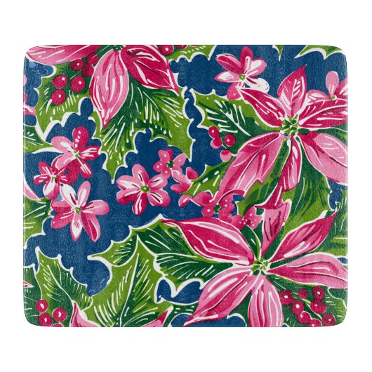 Planche À Découper Christmas Holly And Flower Patterned  (Devant)