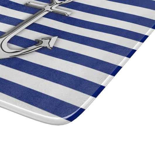 Planche À Découper Chrome Anchor on Navy Stripes (Coin)