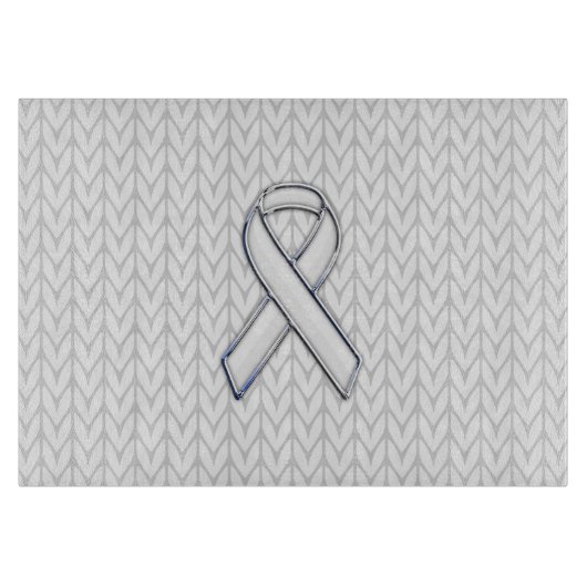 Planche À Découper Chrome Comme Blanc Knit Ribbon Sensibilisation Imp (Devant)