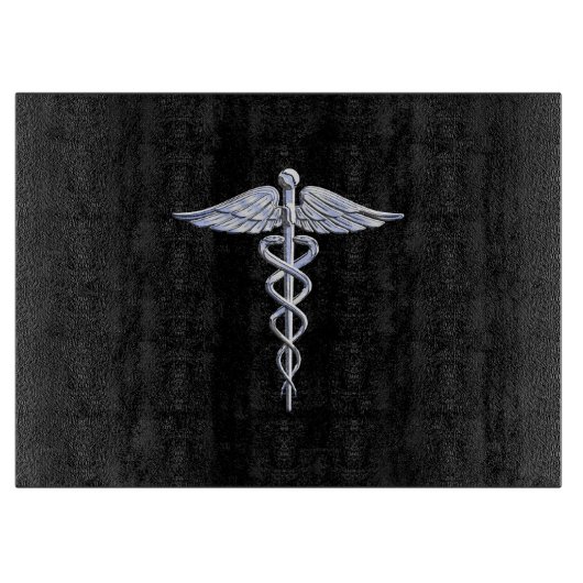 Planche À Découper Chrome Comme Caduceus Symbole Médicale (Devant)