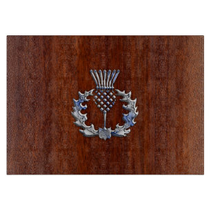 Planche À Découper Chrome Comme Mahogany Bois Grain Scottish Thistle