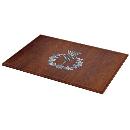 Planche À Découper Chrome Comme Mahogany Bois Grain Scottish Thistle (Coin)