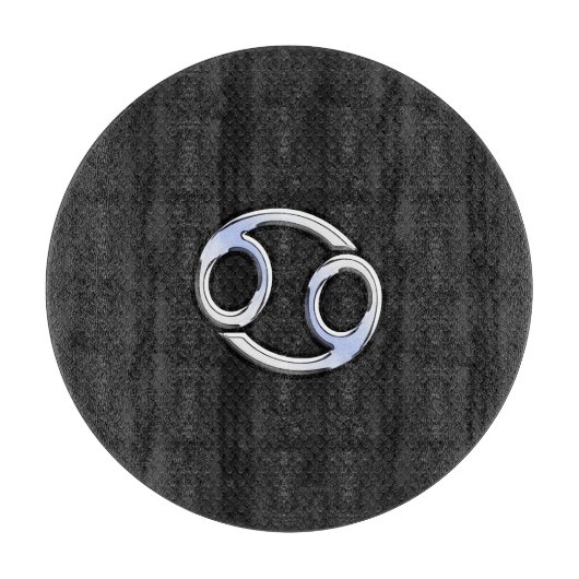 Planche À Découper Chrome Style Cancer Symbole Zodiaque (Devant)