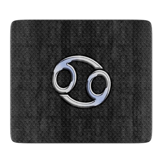 Planche À Découper Chrome Style Cancer Symbole Zodiaque (Devant)