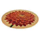 Planche À Découper Chrysanthème botanique rouge orange vibrant (Coin)