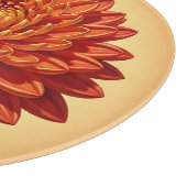 Planche À Découper Chrysanthème botanique rouge orange vibrant (Coin)
