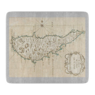 Planche À Découper Chypre île carte méditerranéenne vieux
