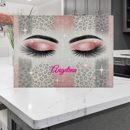 Planche À Découper Cils à Paillettes Roses